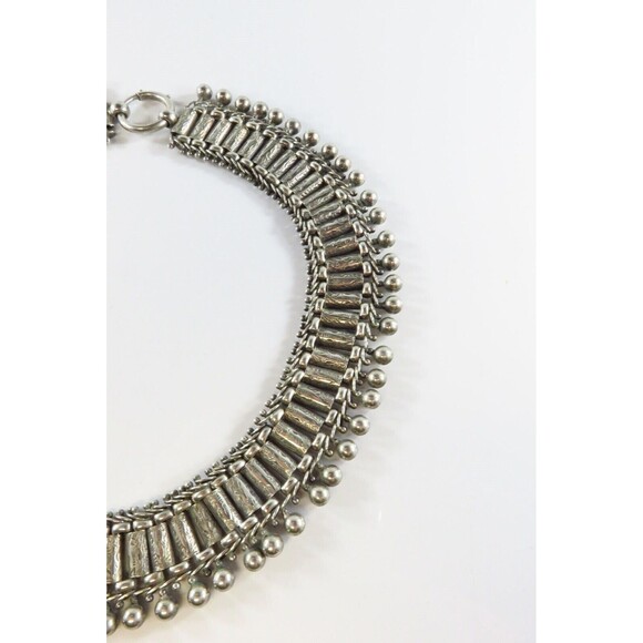 Antique Victorian Sterling Collar Book Chain Necklace Etched Links 17" Long - Picture 5 of 10